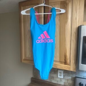 Adidas Vibrant Blue Swimwear with Pink Accents